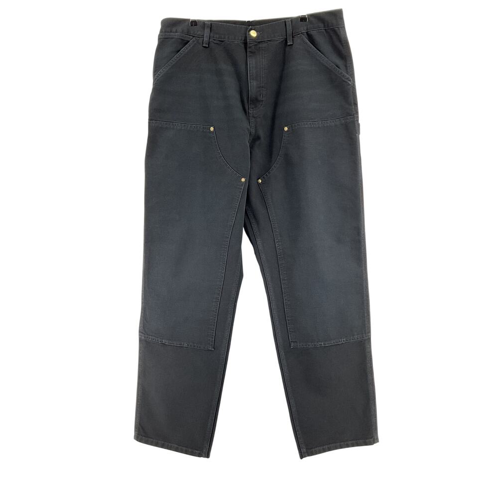 Carhartt Wip Durable Black Stone Double Knee Pants Size 36X32 - Picture 2 of 6